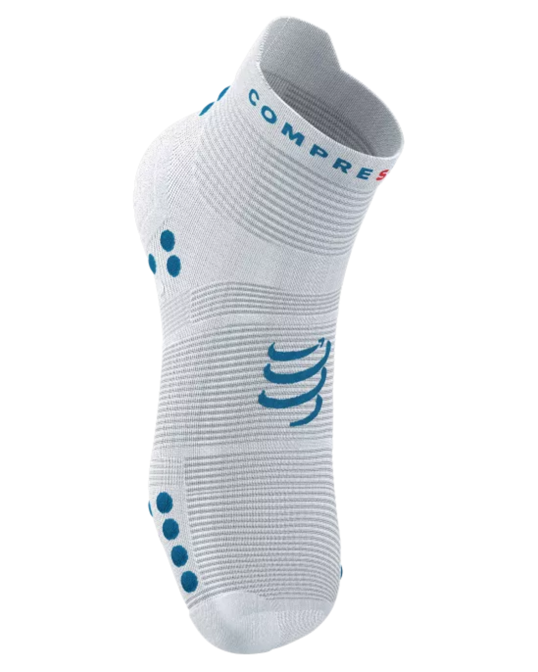 MEDIAS COMPRESSPORT PRO RACING V4.0 RUN LOW – BLANCO / AZUL UNISEX