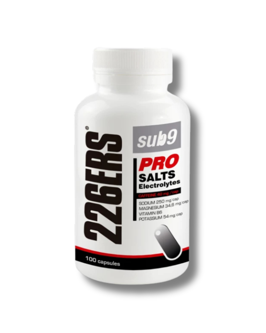 226ERS SALES Y ELECTROLITOS CON CAFEÍNA - 100 CÁPSULAS / SUB9 PRO SALTS ELECTROLYTES