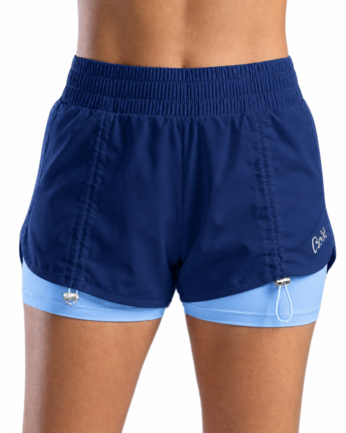 SHORT RUNNING NATIVOS CON LICRA AZUL OSCURO DAMA