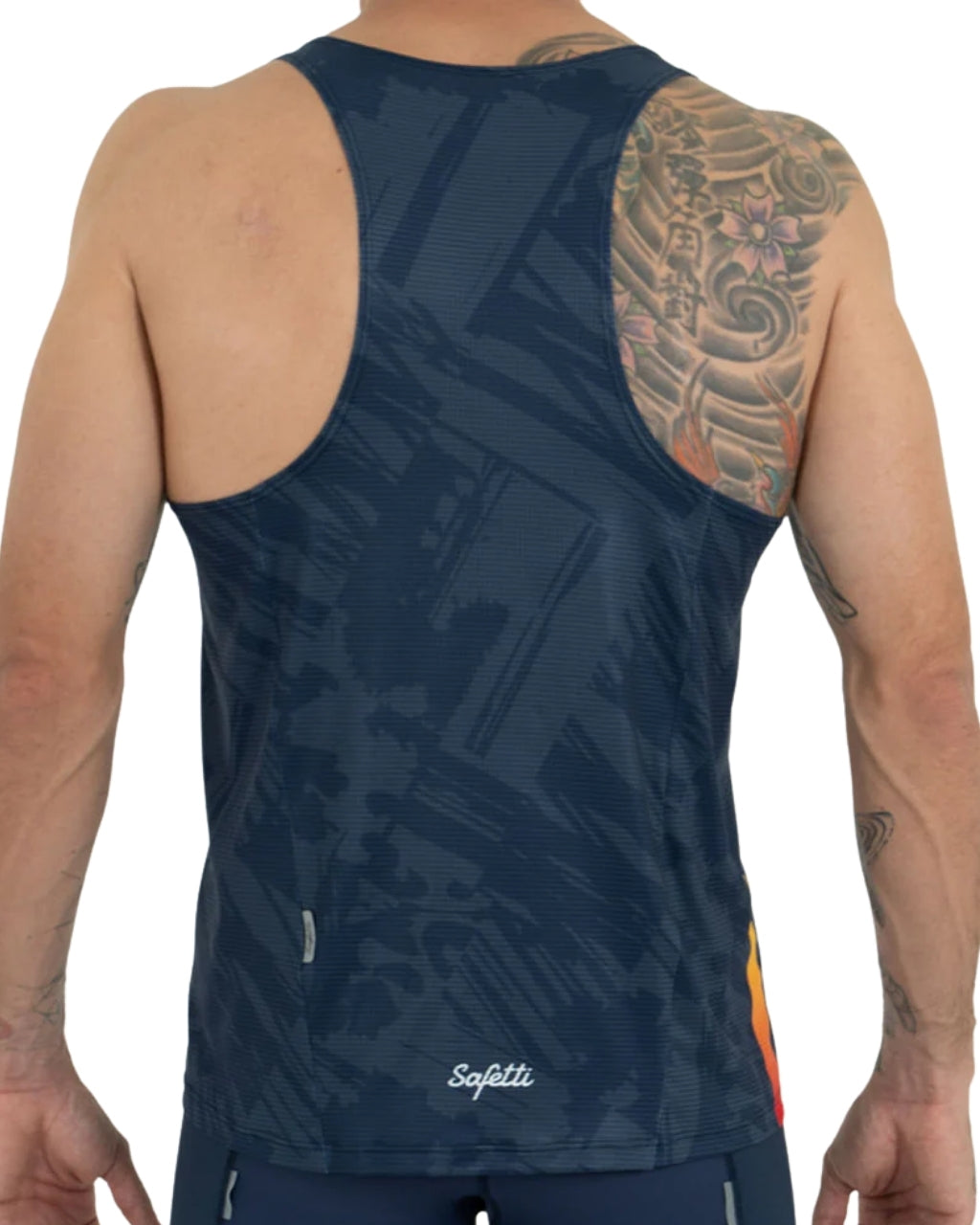 CAMISETA RUNNING SAFETTI GRUNGE BLUE MANGA SISA HOMBRE
