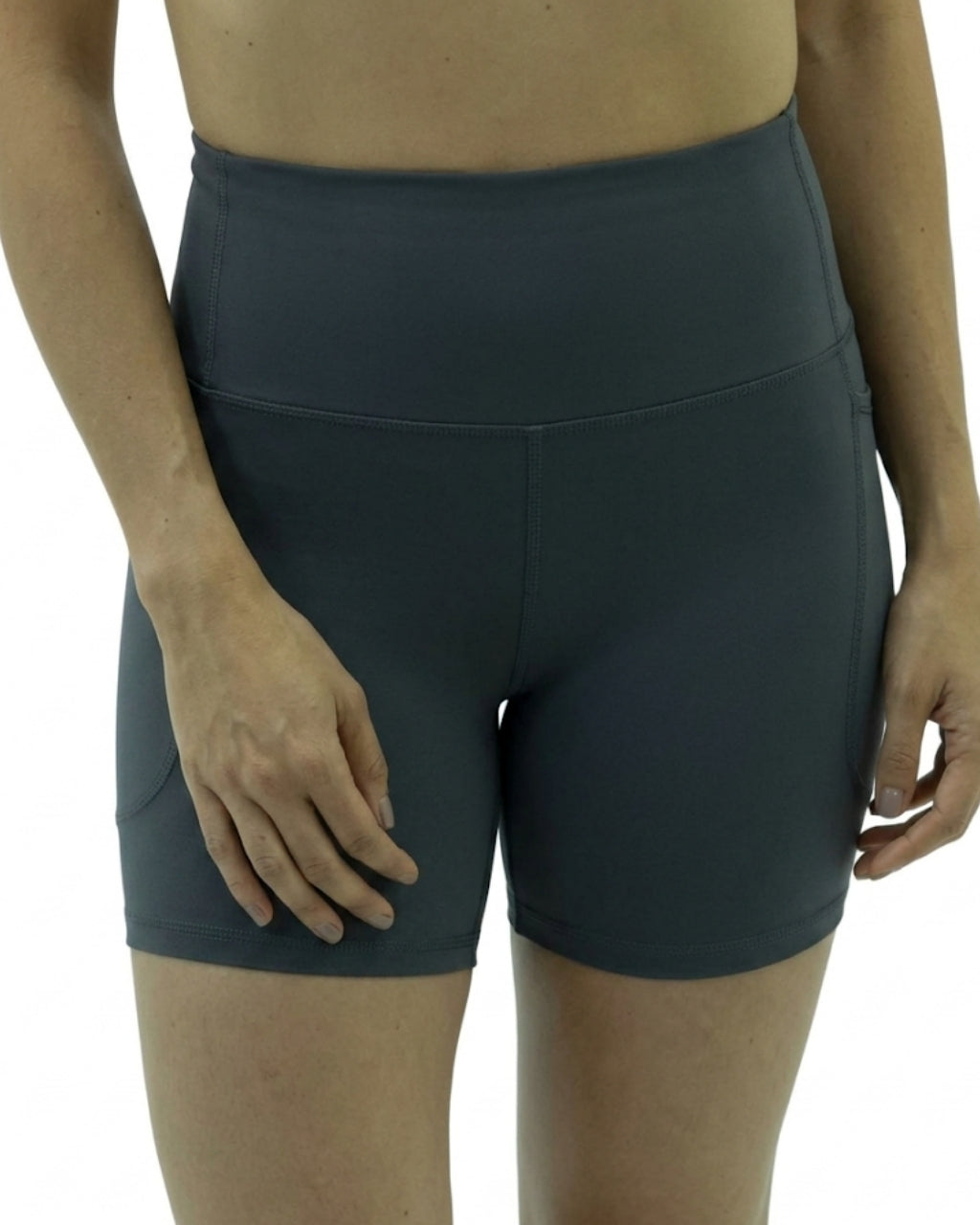 LICRA CORTA RUNNING TITÁN CUT SAFETTI GRIS OSCURO DAMA