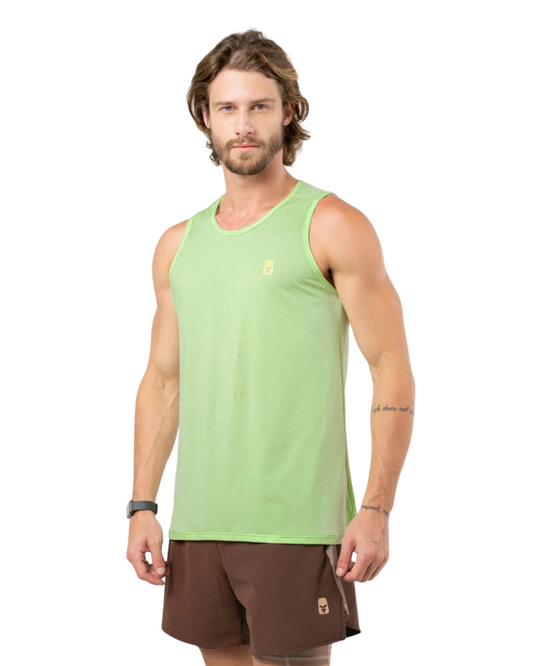 CAMISETA RUNNING NO RULES MANGA SISA NEON GREEN HOMBRE