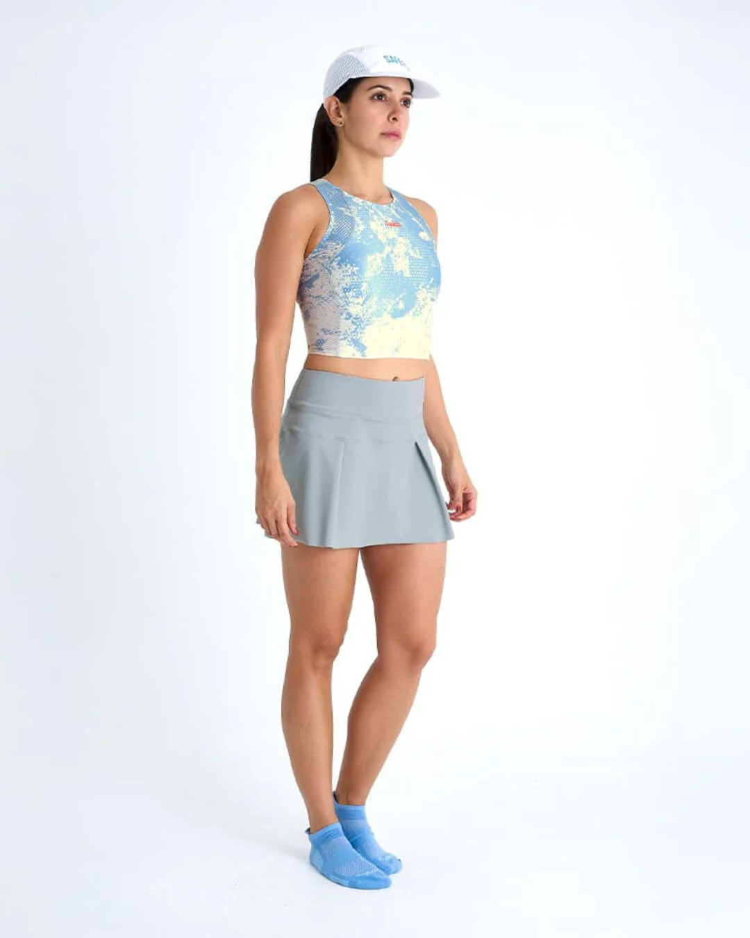 FALDA SHORT RUNNING/PADEL GRIS SAFETTI DAMA