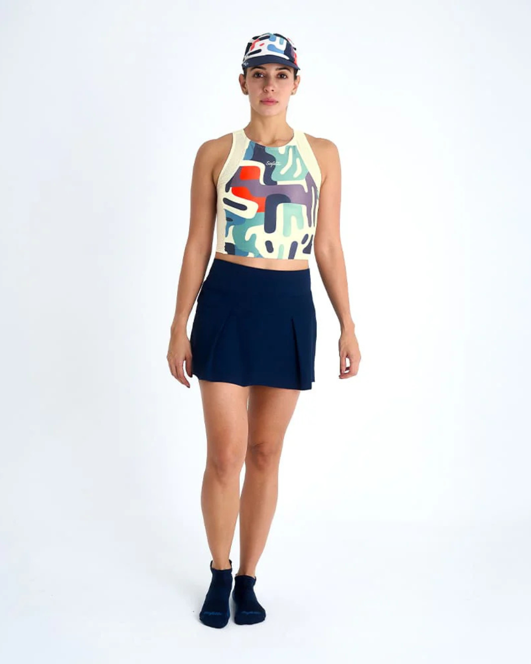 FALDA SHORT RUNNING/PADEL AZUL SAFETTI DAMA