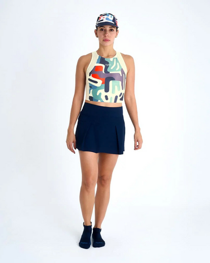 FALDA SHORT RUNNING/PADEL AZUL SAFETTI DAMA