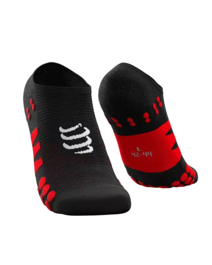 MEDIAS COMPRESSPORT NO SHOW - NEGRO/ROJO
