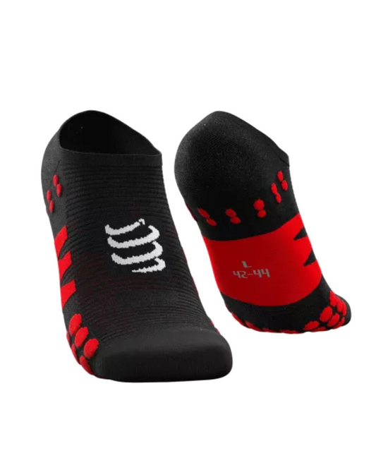 MEDIAS COMPRESSPORT NO SHOW - NEGRO/ROJO