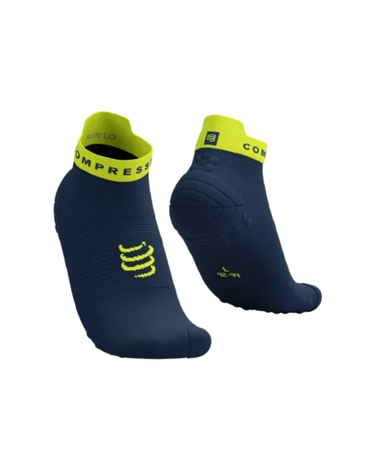 MEDIAS COMPRESSPORT PRO RACING V4.0 RUN LOW – AZUL / AMARILLO UNISEX