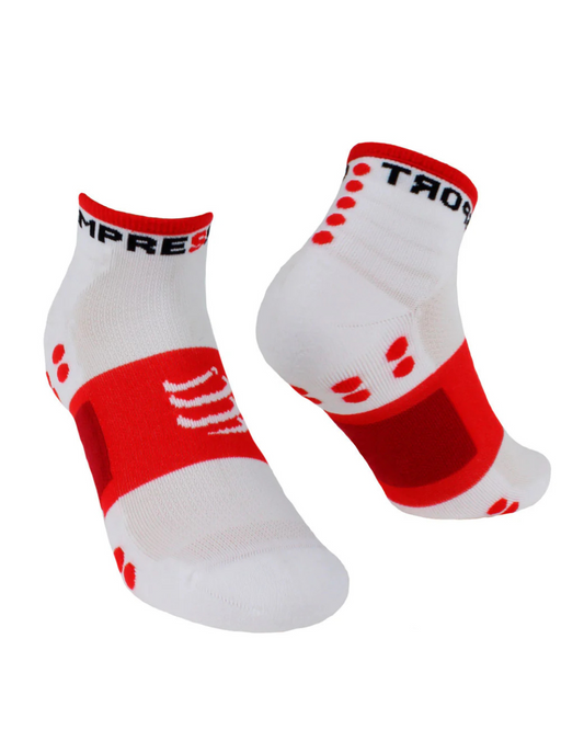 MEDIAS COMPRESSPORT 2 PARES TRAINING SOCKS BLANCO - ROJO UNISEX