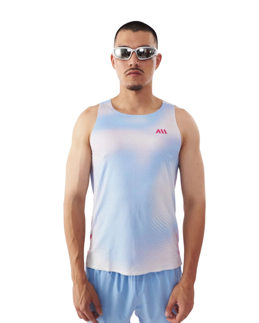 CAMISETA RUNNING ANONYMOUS SPEED VEST SKY  MANGA SISA HOMBRE