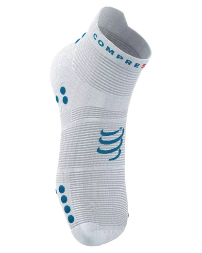 MEDIAS COMPRESSPORT PRO RACING V4.0 RUN LOW – BLANCO / AZUL UNISEX