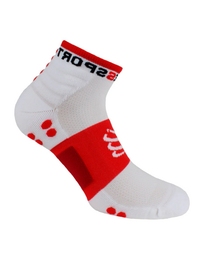 MEDIAS COMPRESSPORT 2 PARES TRAINING SOCKS BLANCO - ROJO UNISEX