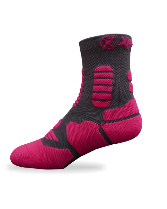 MEDIAS XPEDITION MARATÓN 6”BOT GRIS/FUCSIA UNISEX