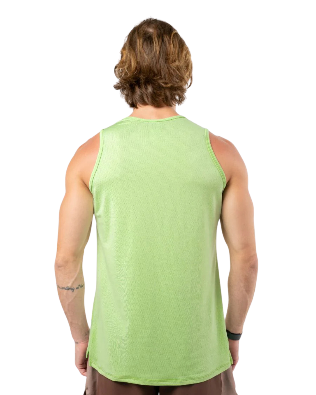 CAMISETA RUNNING NO RULES MANGA SISA NEON GREEN HOMBRE