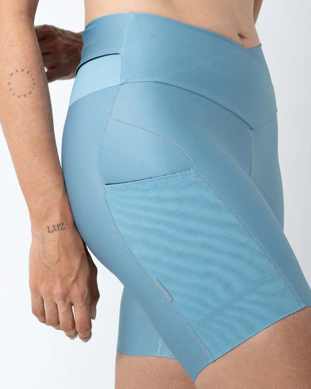 LICRA RUNNING TITÁN SAFETTI AZUL POLVO DAMA