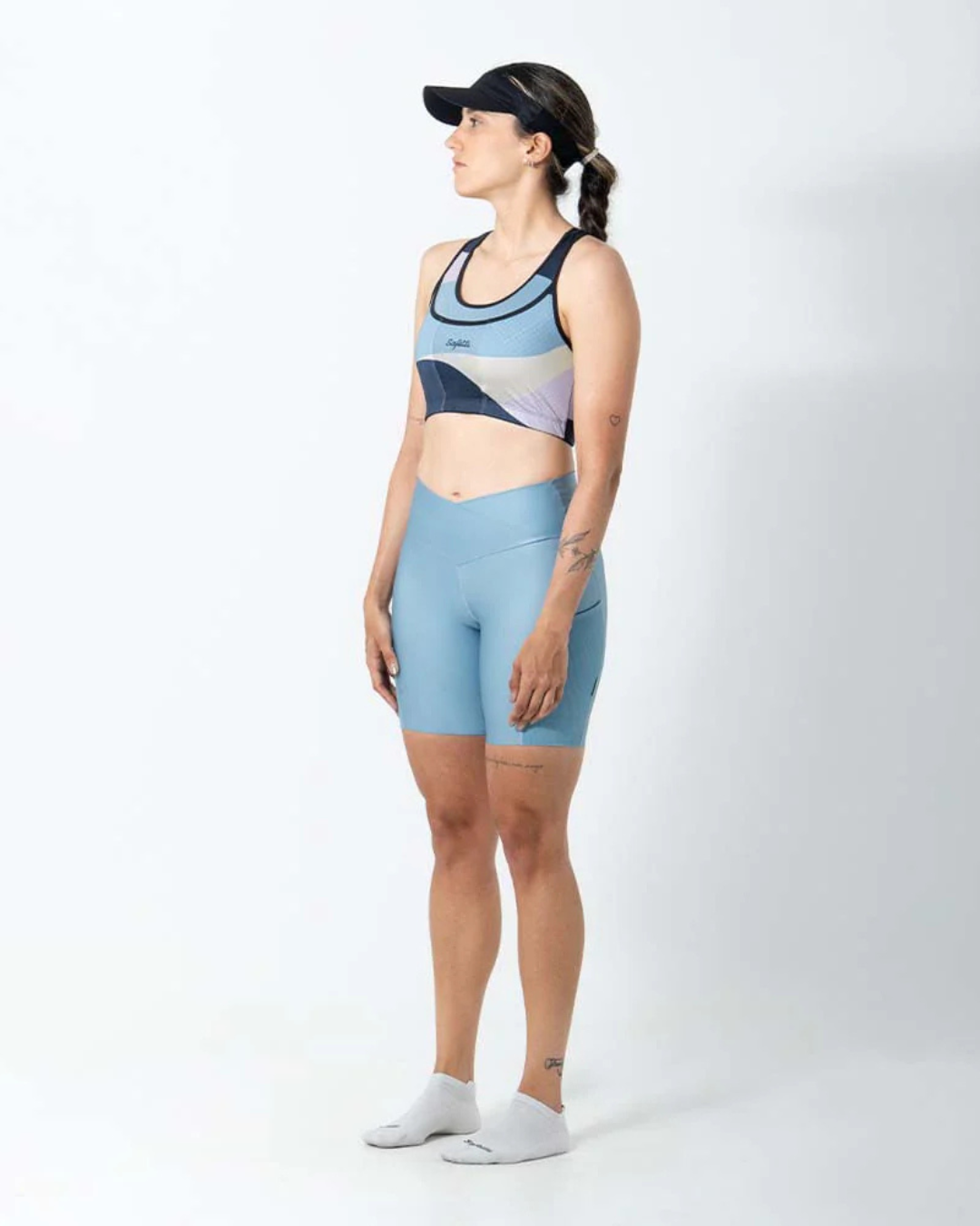 LICRA RUNNING TITÁN SAFETTI AZUL POLVO DAMA
