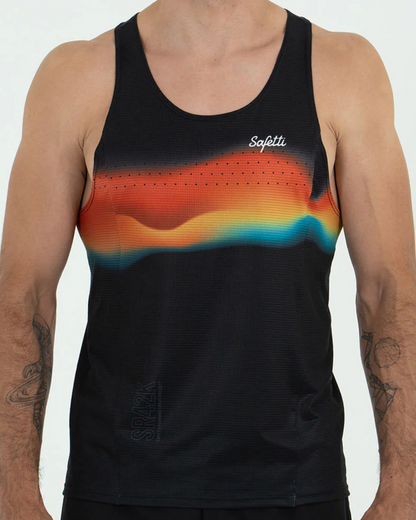 CAMISETA RUNNING SAFETTI BOREAL NEGRO ESTAMPADO MANGA SISA HOMBRE