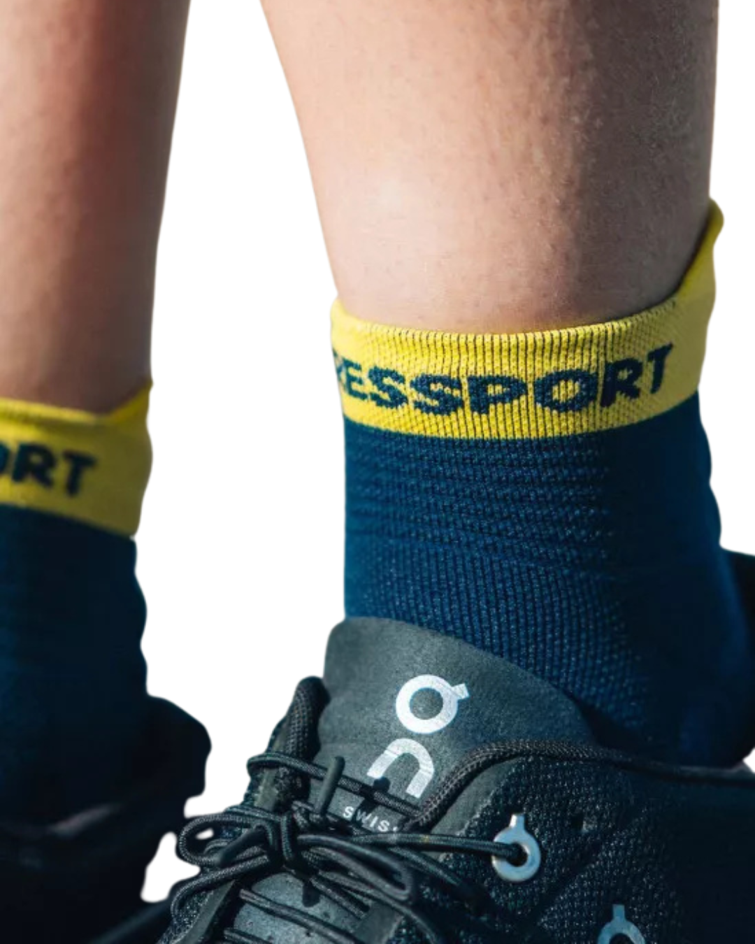 MEDIAS COMPRESSPORT PRO RACING V4.0 RUN LOW – AZUL / AMARILLO UNISEX