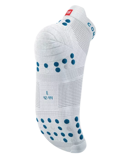 MEDIAS COMPRESSPORT PRO RACING V4.0 RUN LOW – BLANCO / AZUL UNISEX