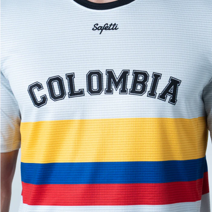 CAMISETA RUNNING SAFETTI RETRO COLOMBIA HOMBRE