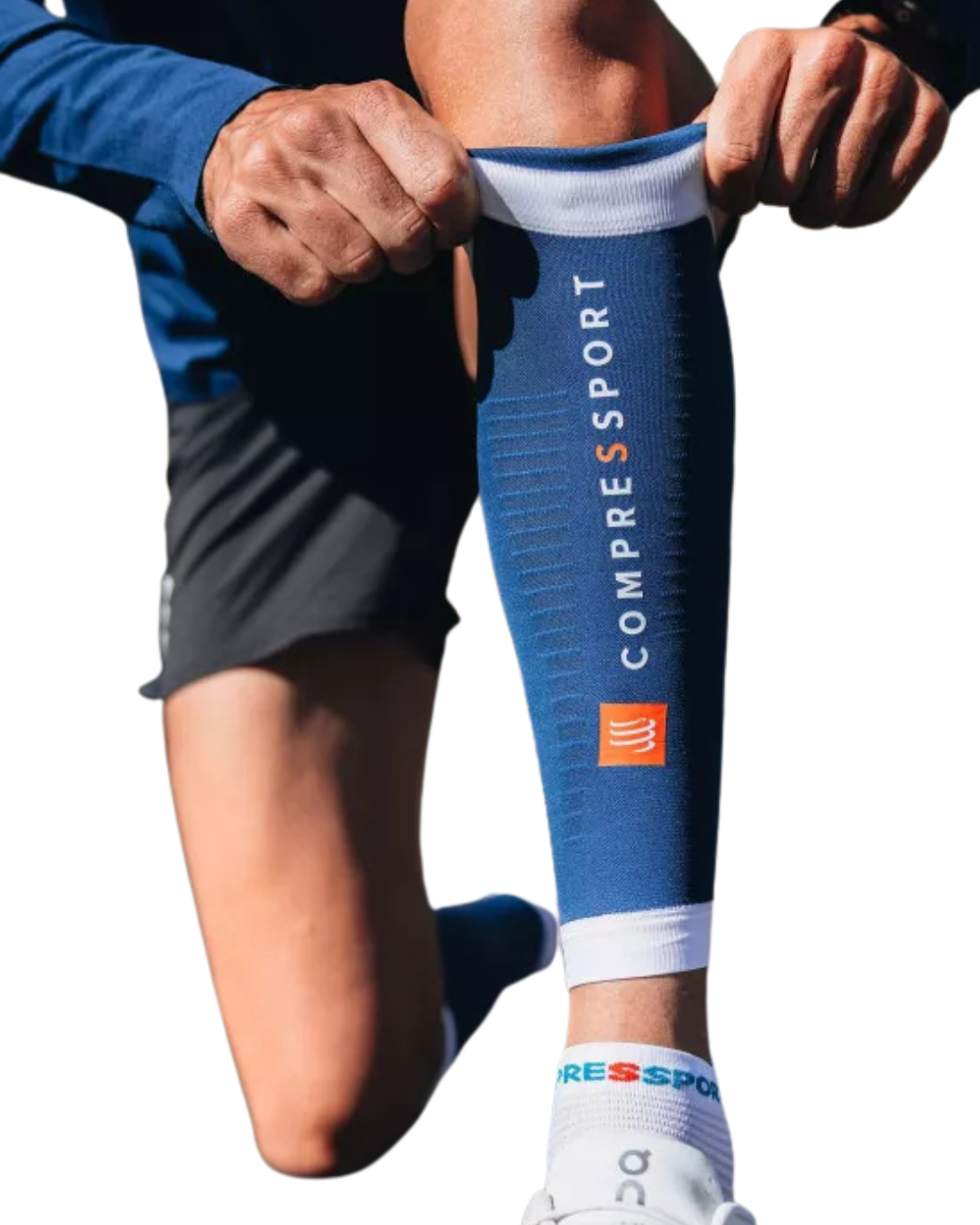 PANTORILLERAS COMPRESSPORT R2 3.0 AZUL /BLANCO UNISEX