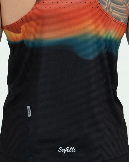 CAMISETA RUNNING SAFETTI BOREAL NEGRO ESTAMPADO MANGA SISA HOMBRE