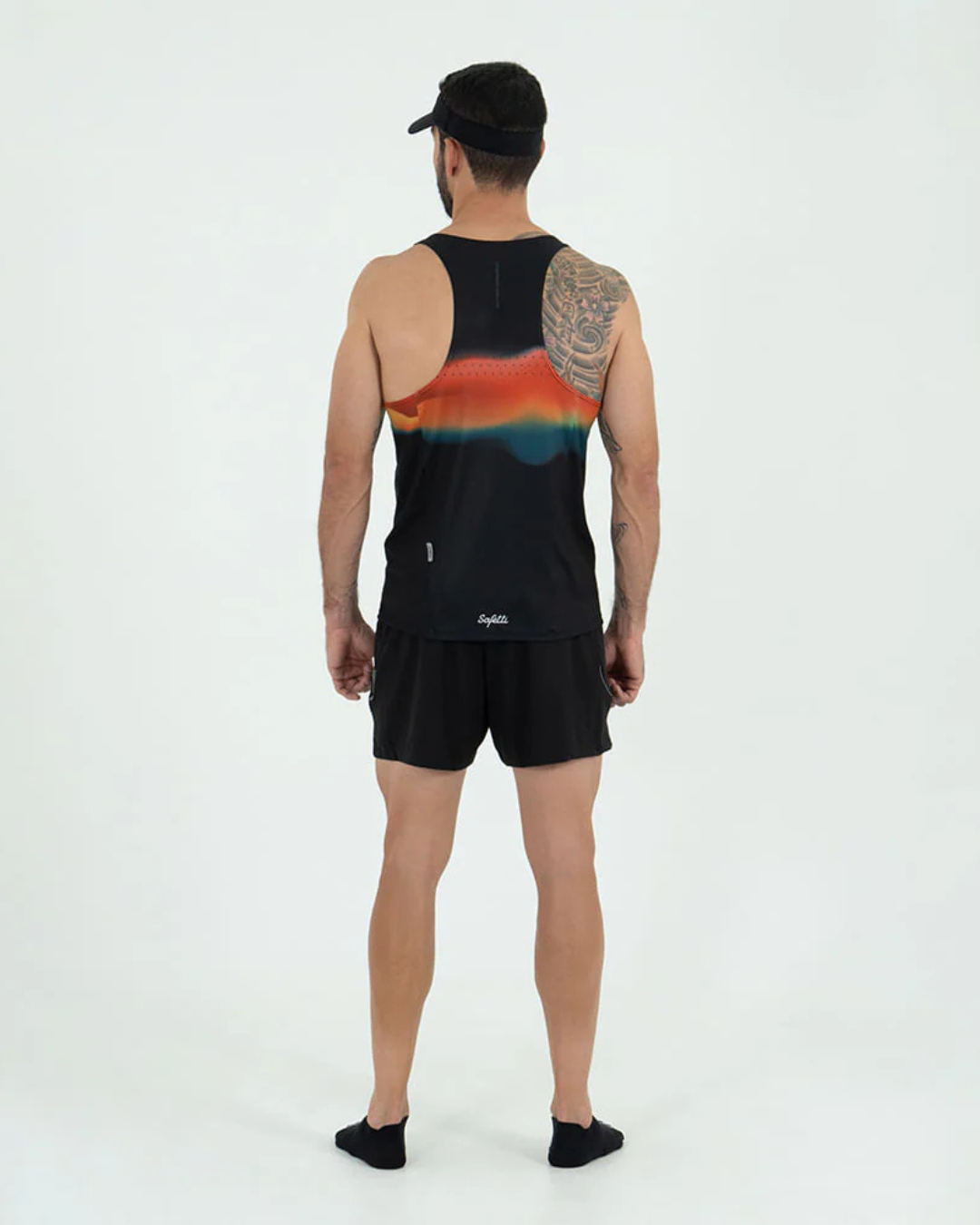 CAMISETA RUNNING SAFETTI BOREAL NEGRO ESTAMPADO MANGA SISA HOMBRE
