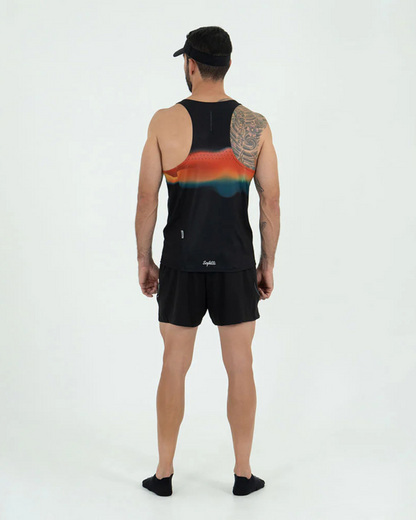 CAMISETA RUNNING SAFETTI BOREAL NEGRO ESTAMPADO MANGA SISA HOMBRE