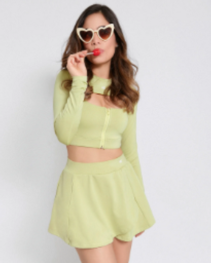 FALDA SHORT RUNNING/PADEL IDROTT VERDE DAMA