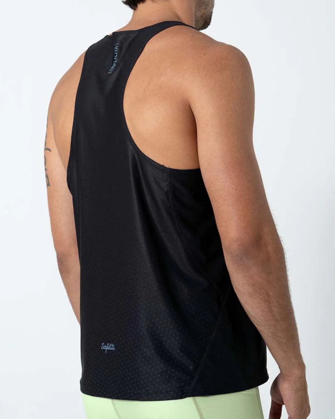 CAMISETA RUNNING SAFETTI COOLMOTION NERO MANGA SISA HOMBRE
