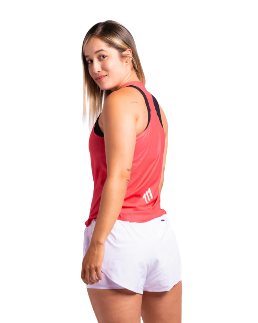 CAMISETA RUNNING 111 TANK ELITE SALMONELA MANGA SISA DAMA