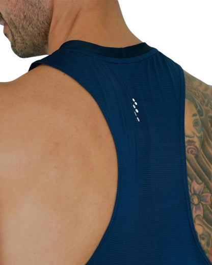 CAMISETA RUNNING SAFETTI COOLMOTION AZUL NAV MANGA SISA HOMBRE