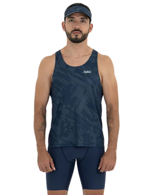 CAMISETA RUNNING SAFETTI GRUNGE BLUE MANGA SISA HOMBRE