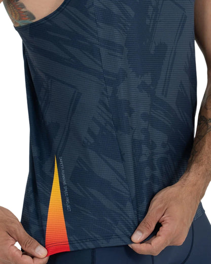 CAMISETA RUNNING SAFETTI GRUNGE BLUE MANGA SISA HOMBRE