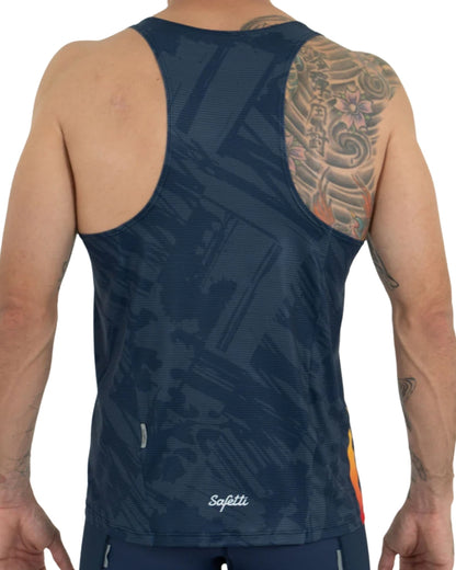 CAMISETA RUNNING SAFETTI GRUNGE BLUE MANGA SISA HOMBRE