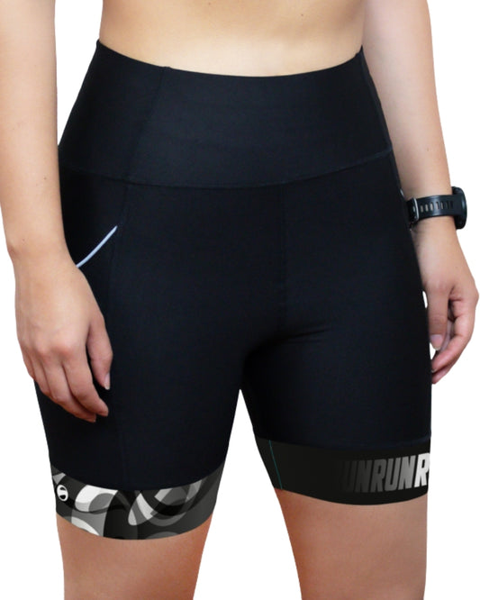 LICRA CORTA RUNNING SALMON NEGRO DAMA