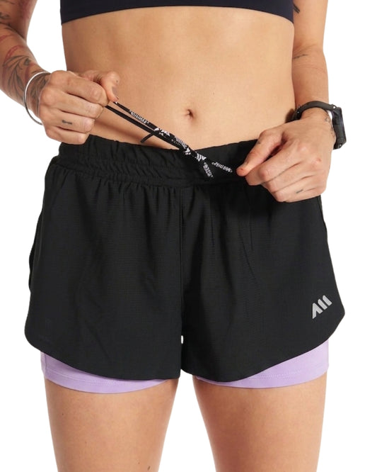 PANTALONETA RUNNING CORTA ANONYMOUS NEGRO DAMA