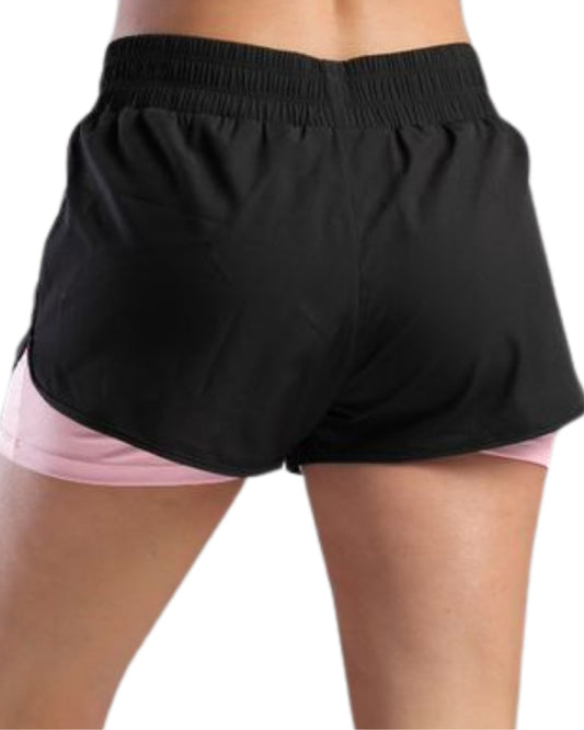 SHORT RUNNING NATIVOS CON LICRA NEGRO DAMA
