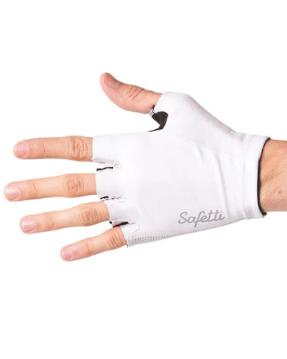 GUANTES CICLISMO SAFETTI ESSENZIALES DEDO CORTO BLANCO UNISEX