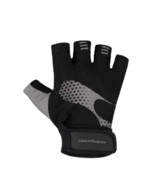 GUANTES CICLISMO SPORTFITNESS DEDO CORTO NEGRO - GRIS UNISEX