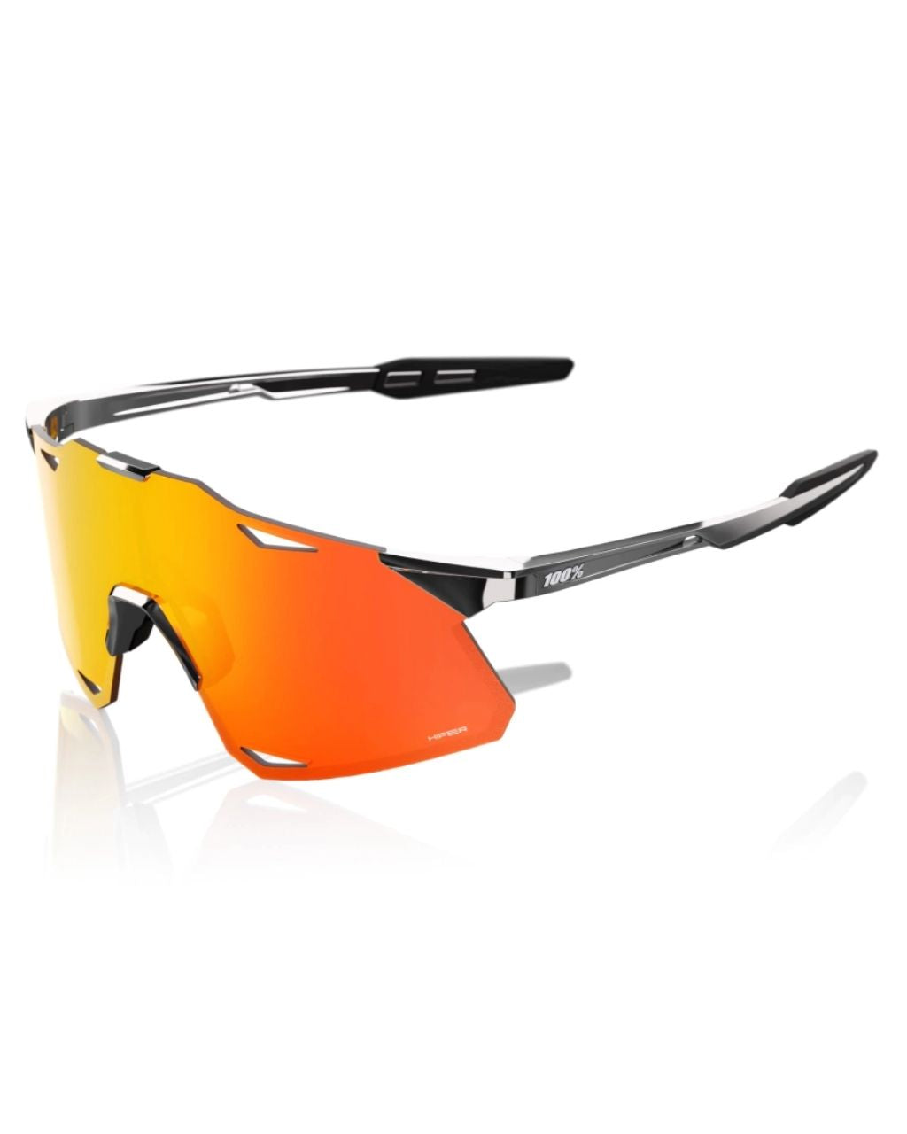 GAFAS 100% HYPERCRAFT NEGRO CRHOME LENTE HIPER ROJO ESPEJO