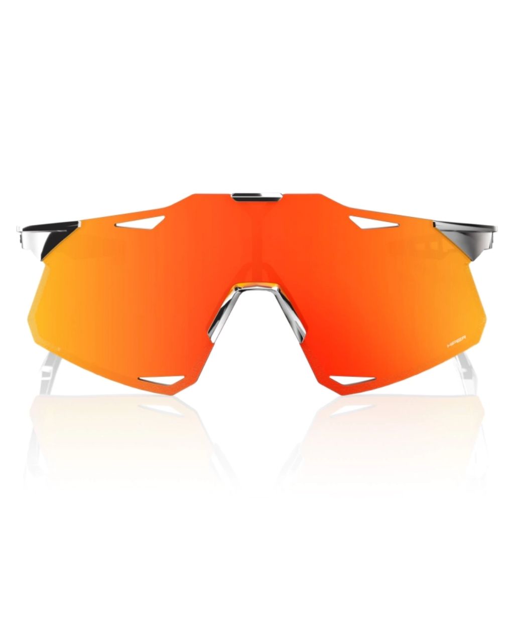 GAFAS 100% HYPERCRAFT NEGRO CRHOME LENTE HIPER ROJO ESPEJO