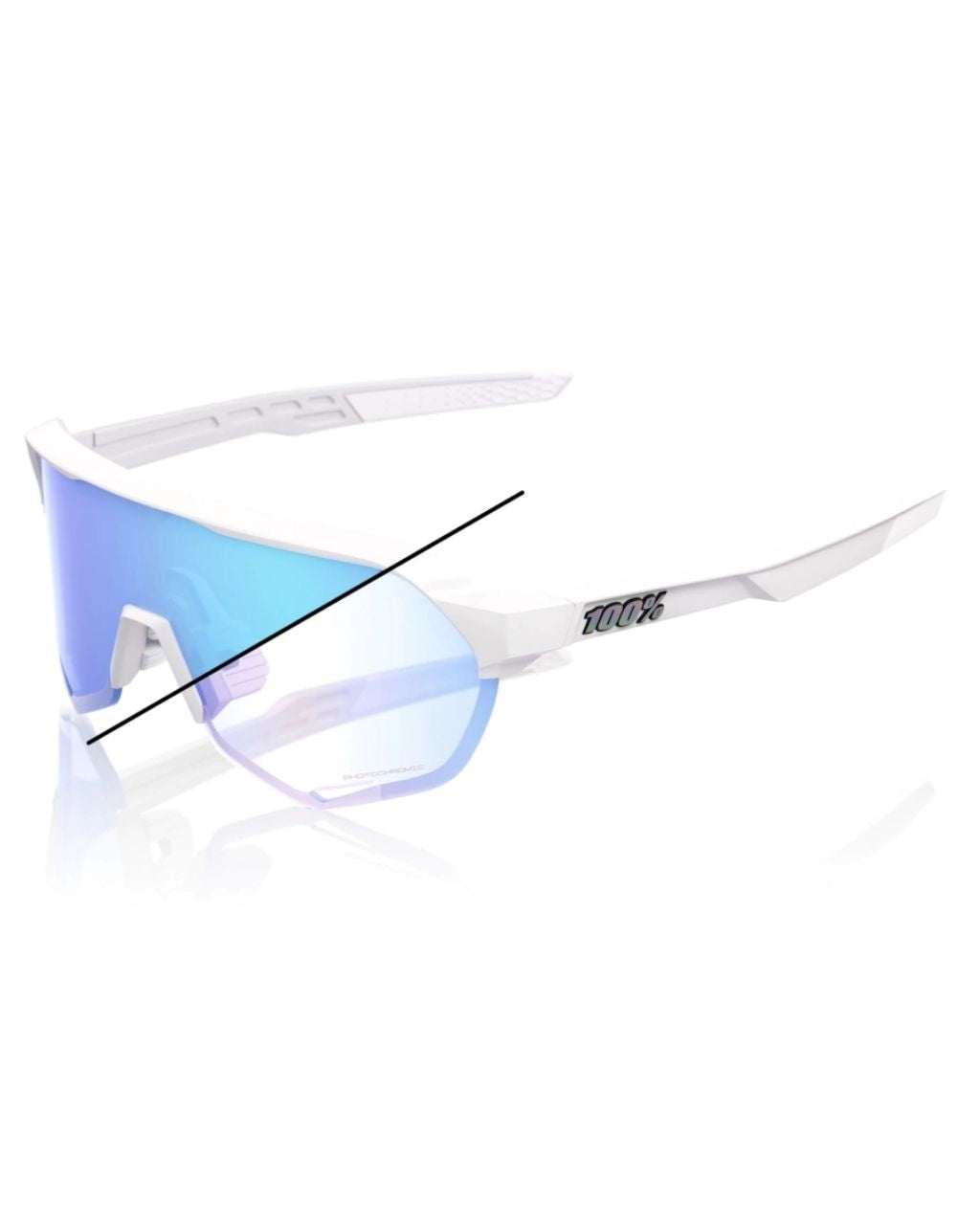 GAFAS 100% S2 BASTILLE LE BLANCO PERLA LENTE AZUL ESPEJO FOTOCROMATICO