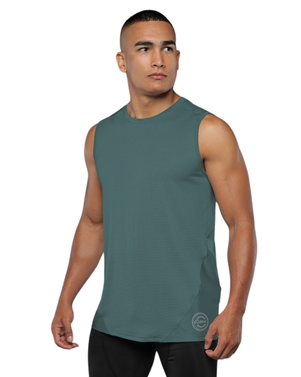 CAMISETA RUNNING NATIVOS CLASICA MANGA SISA VERDE HOMBRE