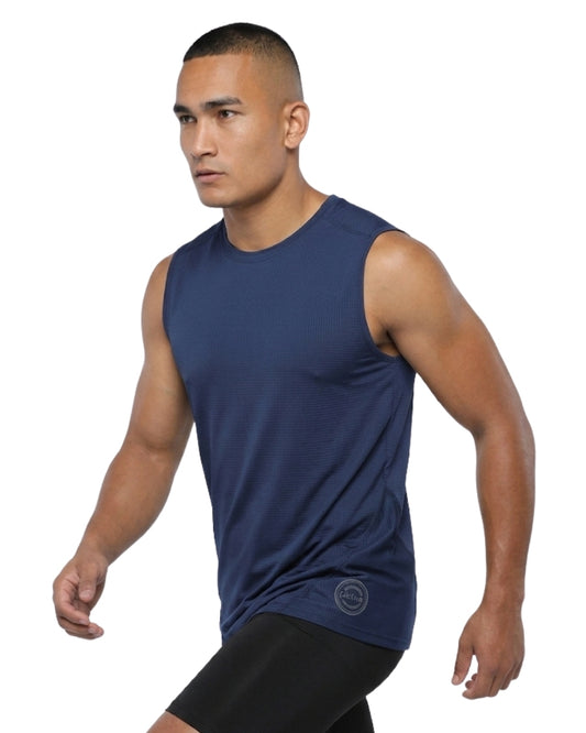 CAMISETA RUNNING NATIVOS CLASICA MANGA SISA AZUL NAVY HOMBRE