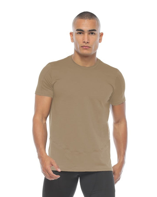 CAMISETA RUNNING NATIVOS MANGA CORTA CAFE HOMBRE
