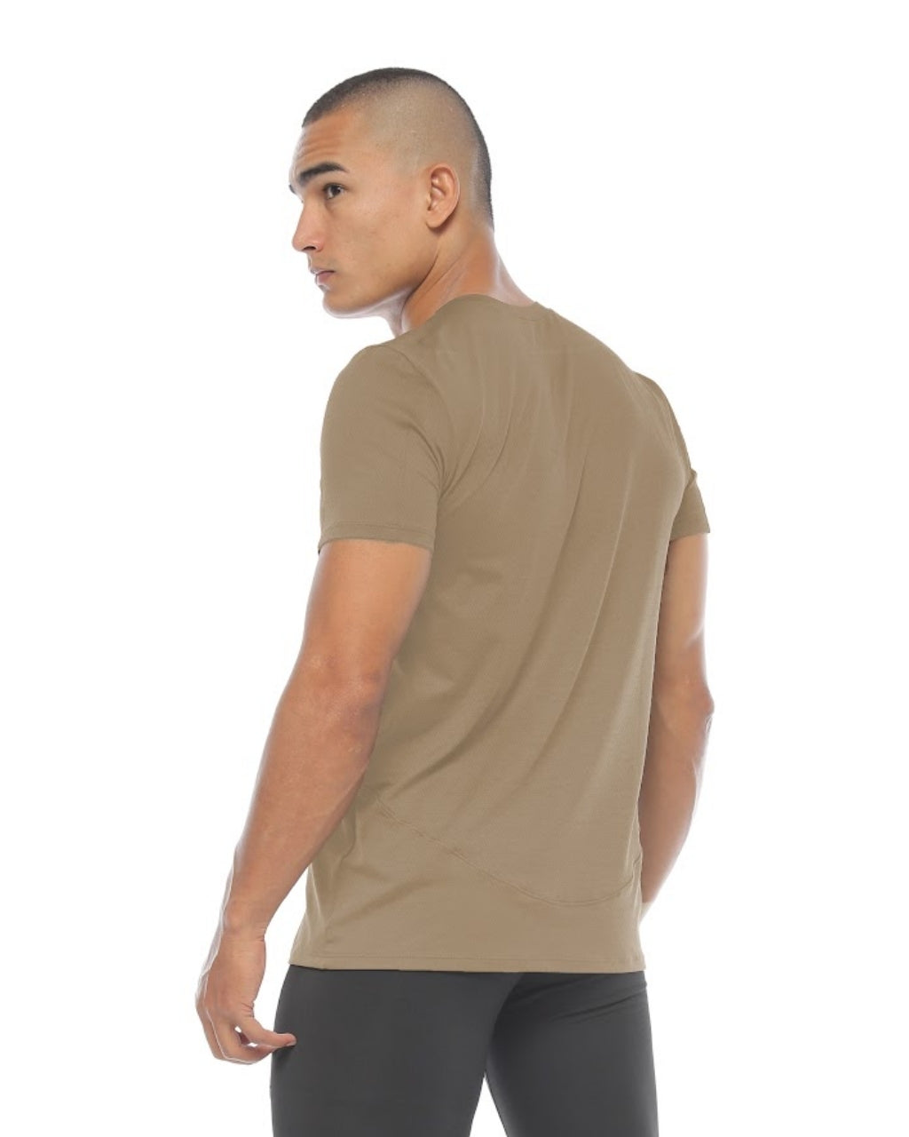 CAMISETA RUNNING NATIVOS MANGA CORTA CAFE HOMBRE