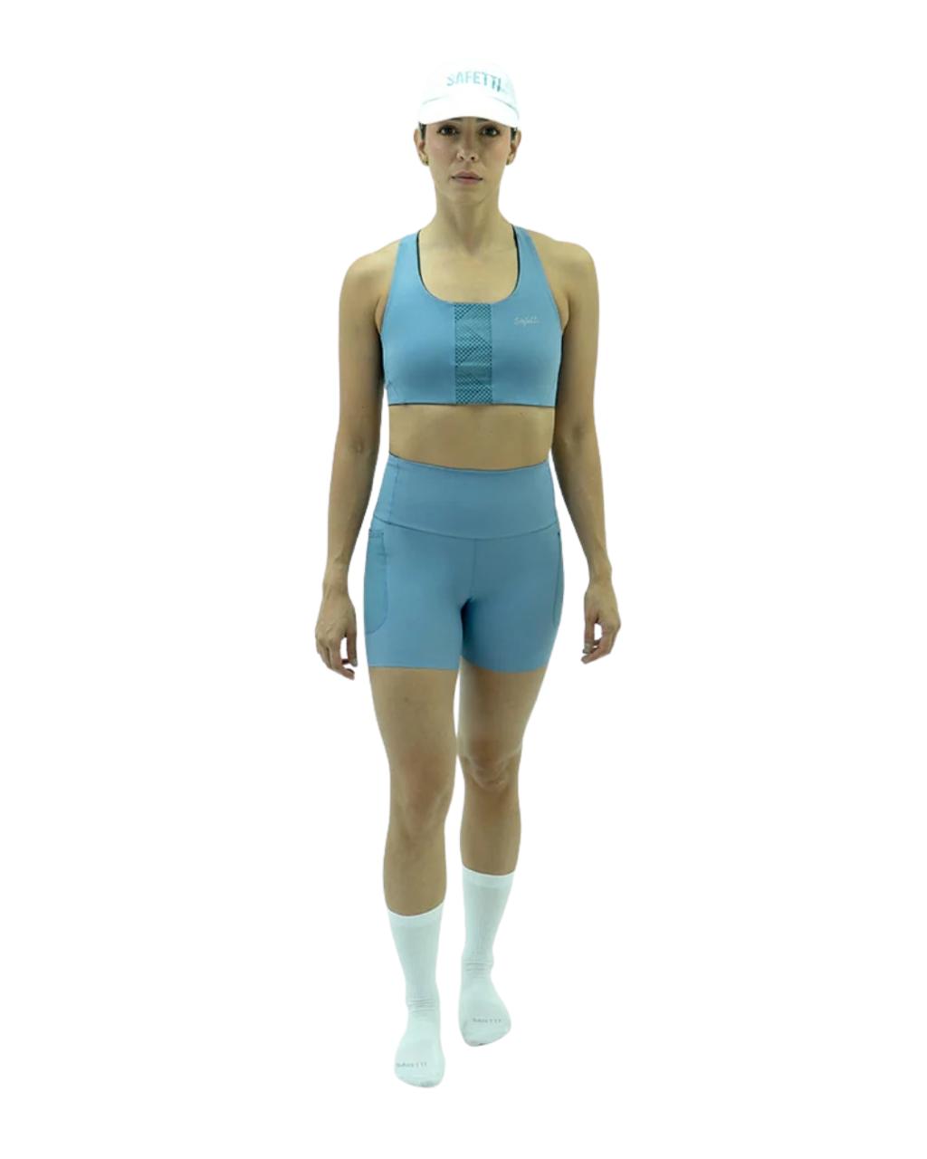 LICRA CORTA RUNNING TITÁN CUT SAFETTI AZUL POLVO DAMA