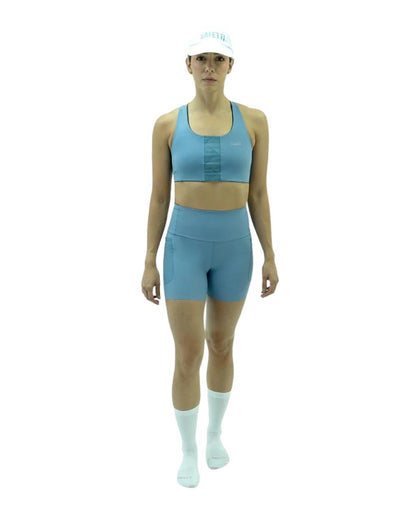 LICRA CORTA RUNNING TITÁN CUT SAFETTI AZUL POLVO DAMA