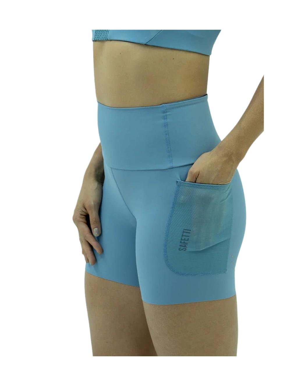LICRA CORTA RUNNING TITÁN CUT SAFETTI AZUL POLVO DAMA